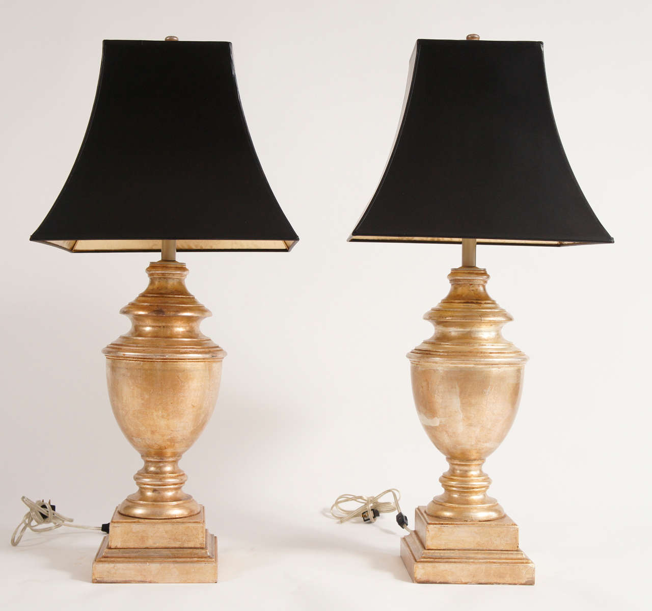 Regency Two Gilded Baker Table Lamps, C.1960's For Sale